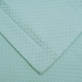 SUPERIOR Oversized Premium Bedspread Set, Diamond Solitaire Jacquard Design, Breathable Cotton, Soft, Breathable, All-Season, Matching Pillow Sham, Lightweight and Cozy Bedding, Twin, Aqua