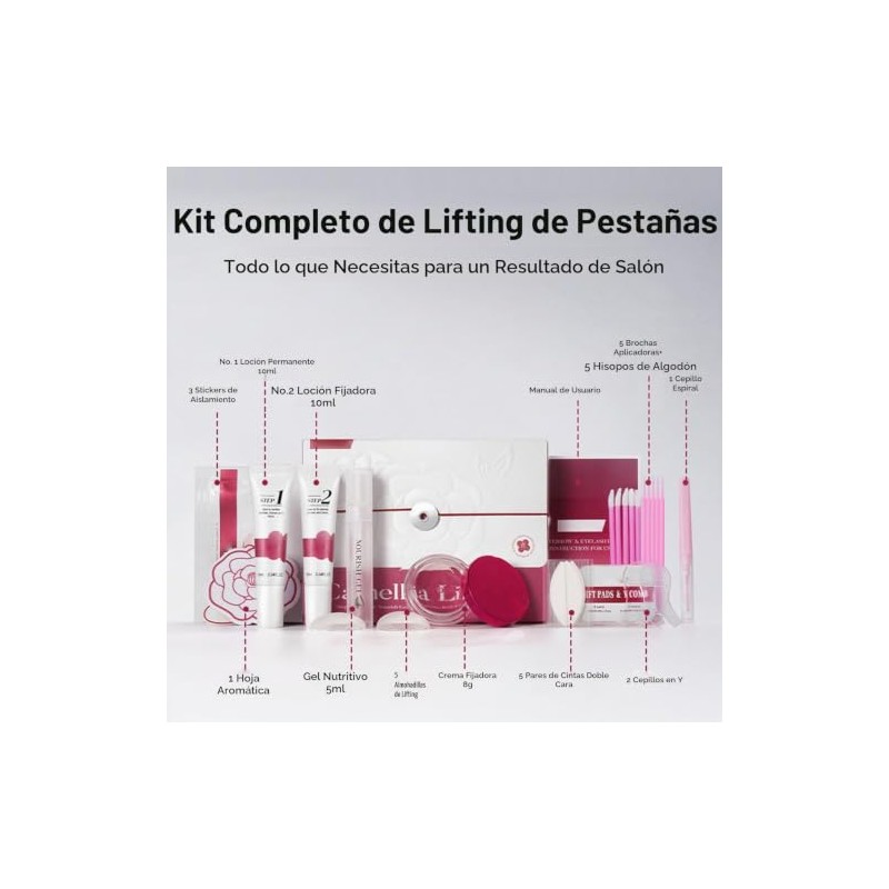 Ymiko Kit Profesional Permanente de Pestañas Doble Efecto Camelia