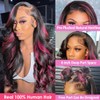 Agairl Ombre Lace Front Wig Human Hair 13x6 Pink And