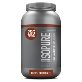 Isopure Isopure Low Carb 100% Pure Whey Isolate Protein Powder, Lactose Free, Gluten Free, With Vitamins, Dutch Chocolate, 25g Protein Per Serving, 3 Lbs, 41 Servings