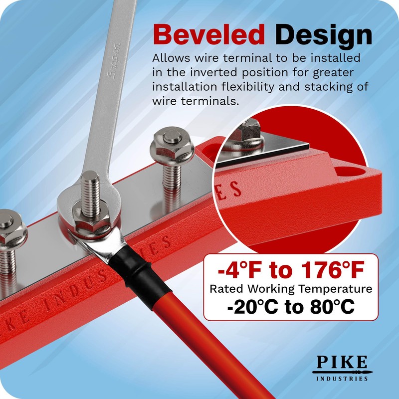 Pike Industries 400 Amp Solid Copper Busbar 4 Stud (5/16"