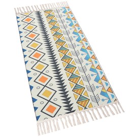 Terafeels Boho Runner Rug 60x150cm Hallway Runner Machine Washable Carpet with Tassel Cotton Area Rugs Non Slip Rugs for Living Room Kitchen Bedroom Laundry Entryway Decor,96150