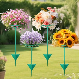 Tellingyou - Soporte ajustable para macetas para exteriores, soporte de plantas de metal para exteriores, soporte versátil para plantas de primavera, verano, estaca de jardín para mostrar plantas