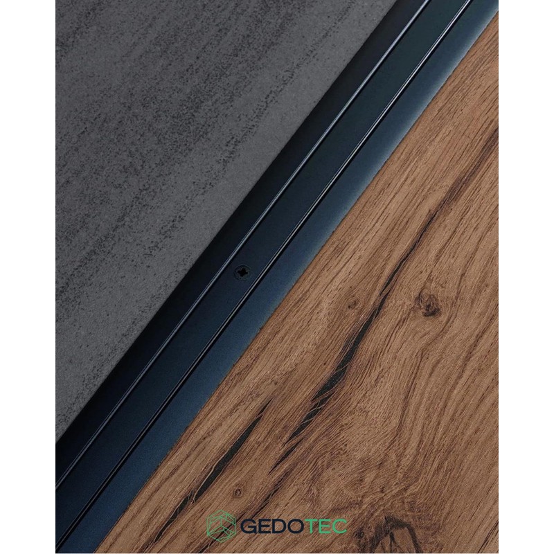 Gedotec Transition Profile for Screwing Aluminium Black 100 cm Length