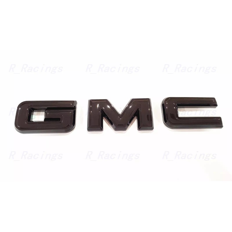 Auto Front & Rear GMC Gloss Black OVERLAY Emblem Badge