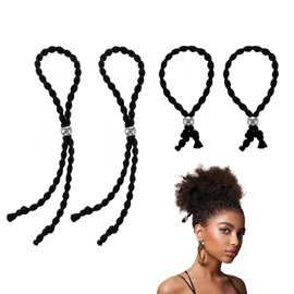 THXFUNAREA 4 Stück Verstellbare Haargummis für Dickes Haar, Afro-Puff Seidenweiche Haargummis, Puff Cuff Haargummi für Naturhaar, Dreadlock Haarbänder, Rutschfestes Design