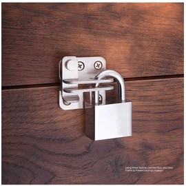 YUOIP® Hasp Latch Gate Bolt Lock Gate Latch Door Bolt Stainless Steel Padlock Right Open Small Door Latch for Locking Window Mailbox Closet (1 Pack)