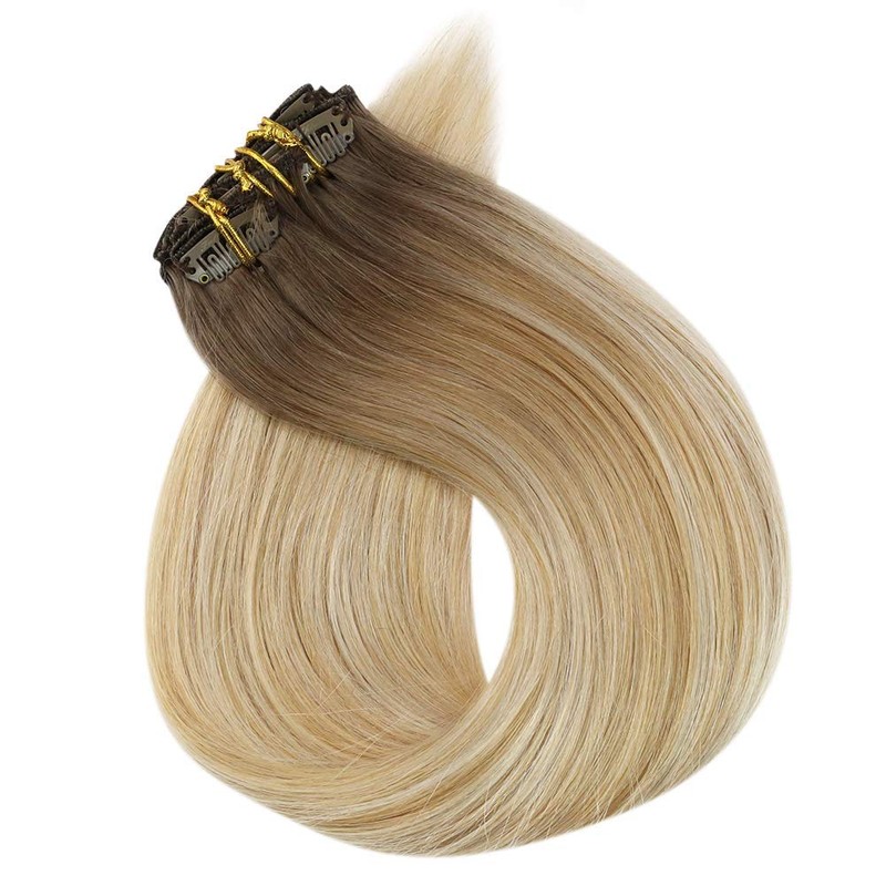 Full Shine Clip in Hair Extensions Real Human Hair Extensions
