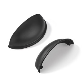 khtumeware 2 Pack 2-1/2" Drawer Pulls Matte Black Cabinet Cup Pulls Kitchen Hardware Cabinet Handles Drawer Handles Knobs 2.5 inch Hole Center