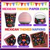 Domensi 400 Pieces Mexican Party Decoration Supplies Fiesta Tableware Set,