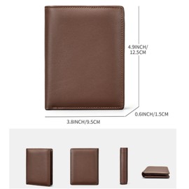 JINCKE, Men's Bi-fold Wallet, RFID Theft Prevention, Handheld, Genuine Leather, First Layer Cowhide Leather, Men's Bi-fold Wallet, black