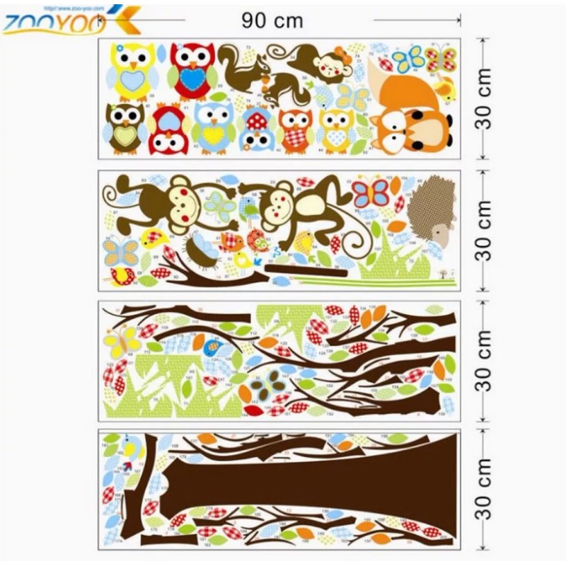 DaraBaby Vinil Decorativo Infantil Sala Cuarto Árbol Con Changos