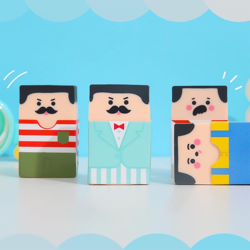 YJRUNFU Eraser Elementary School Stationery Kneaded Eraser Bald Uncle Eraser