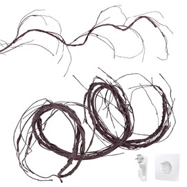 Bendable Brown Small Artificial Tree Branches, Flexible Large Artificial Fake Plants Tree Fake Tree Trunk Garland Rattan Wreath for Wall Hanging Front Door Jungle X'Mas Decoration 300cm/118inch