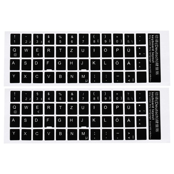 PATIKIL Pack of 2 German Keyboard Stickers, Universal Keyboard Replacement