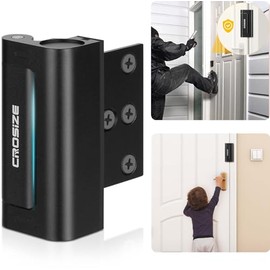 Home Security Door Lock, Upgraded Metal Door Reinforcement Lock, 3" Withstands 1000 lbs of Impact for Inward Swing Doors, Defender Door Locks for Kids Safety, Prevent Unauthorized Entry (Black)