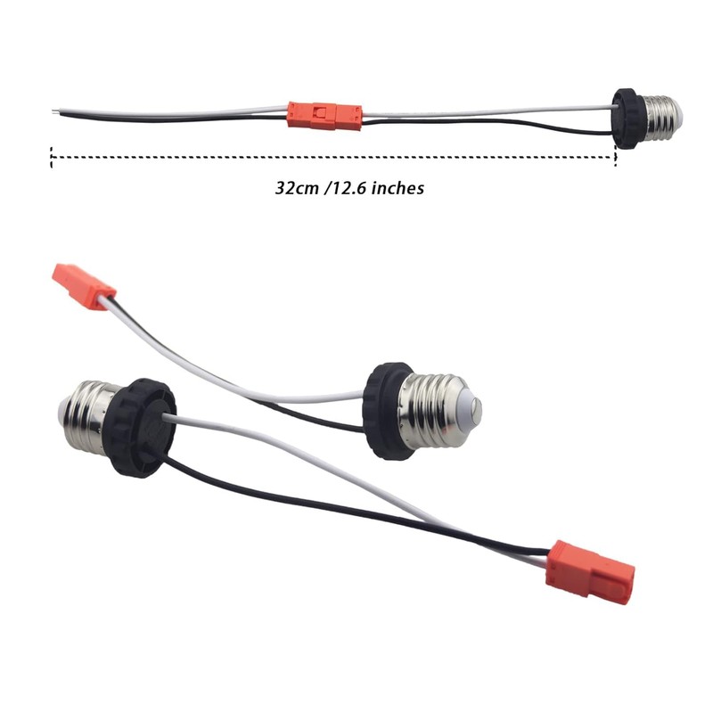 Rextin E26 Socket Adapter Medium Edison Base Male Screw in