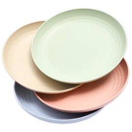 Wheat Straw Plate Set, Chip Resistant Plates (9 in, 4 Pack)