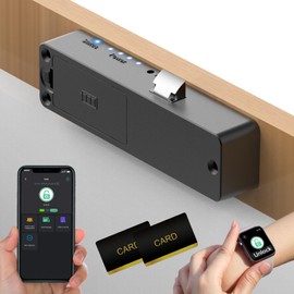 Anweller Smart Drawer Lock, Electronic Cabinet Lock, Furniture Lock with App, NFC Lock, Letterbox Lock, Child Safety Cabinet for Cupboard, Drawer, Box, Lockers, Black