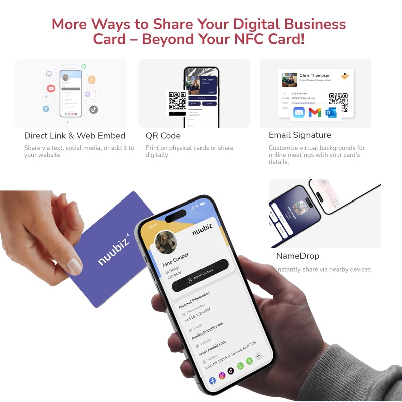 Digital Business Card (3 PACK)- NFC Business Card with QR