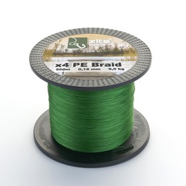 Zite Fishing Fishing Line Braided 4-Way - Braided Line 4 x PE 550 m Spool - 0.14-0.30 mm Fishing Tendon Braided Line Green (9.0 kg / 0.18 mm)