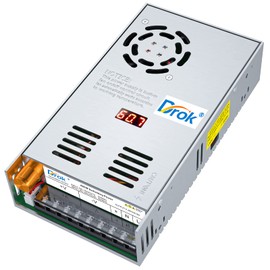 DROK 60V Power Supply, AC 110V 220V to DC 0-60V 8A 480W Buck Converter, Adjustable Variable LED Adapter Regulated 5V 12V 24V 30V 36V 48V 60Volt Transformer 3A 5A 8Amp Charger for Lab CCTV