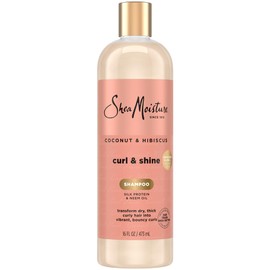 SheaMoisture Coconut & Hibiscus Curl & Shine Shampoo for Bouncy Curls, Frizz Control, 16 Oz