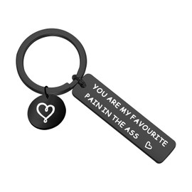 PLITI Daughter Son Gift You Are My Favorite Pain In The Ass Funny Keychain Daughter Son Keychain From Mom (Favorite ASS Pain black)