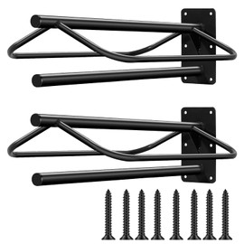 TOMESHA 2-Pack Wall Mounted Saddle Rack with Pad Bar, Heavy Duty Steel Stand for English & Western Saddles, Tack Room, Horse Stall