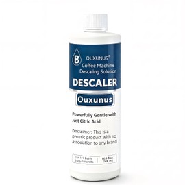 Ouxunus Descaling Solution（4 Uses） Compatible with Breville Descaling Solution & Coffee Machines, 16.9 fl oz Concentrated Liquid with Citric Acid, Eco-Friendly 4 Use Bottle (1)