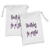 Ambesonne Feminist Fabric Pouch Set of 2, Monochrome Calligraphy Nevertheless