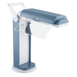 OttLite 13 Watt Magnifier Task Lamp with 2X Magnification and Swivel Base, White
