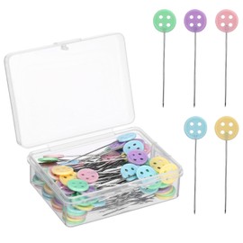 Mynoozi 100Pcs Sewing Pin, Colorful Head Sewing Pins for Crafting Knitting Quilting Pins with a Storage Box, Tailor's Hand Sewing Pin for Crafts Knitting Quilting, Jewelry Decoration