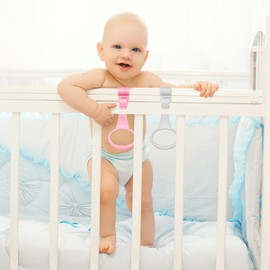 Toyvian Baby Pull up Rings: 4 Pcs Pullups Handles for Baby Playpen - Infant Pull to Stand Toys Crib Walking Assistant Rings