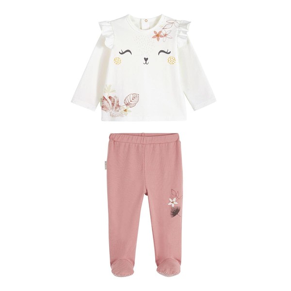 Petit Béguin - Sahara baby girl's 2-piece pyjamas, Ecru