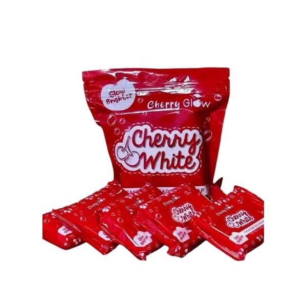 Cherry White Glow Soap, Cherry Scented, 5-Pack Bundle, Red