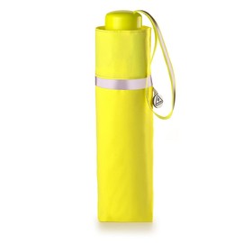 Fulton Minilite Neon Umbrella, Compact Folding with Neon High Visability Fabric, Reflective Borders, Wind Resistant Frame, UPF 30+, BE SEEN BE SAFE!