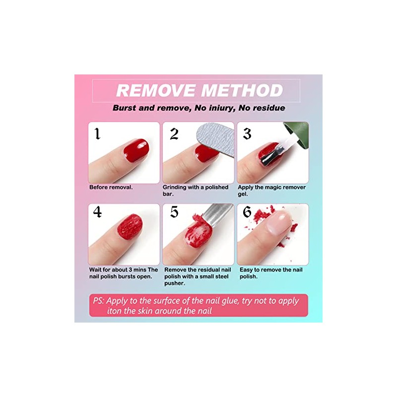 Gel Nail Polish Remover 0.5 Fl Oz, Professional Gel Remover