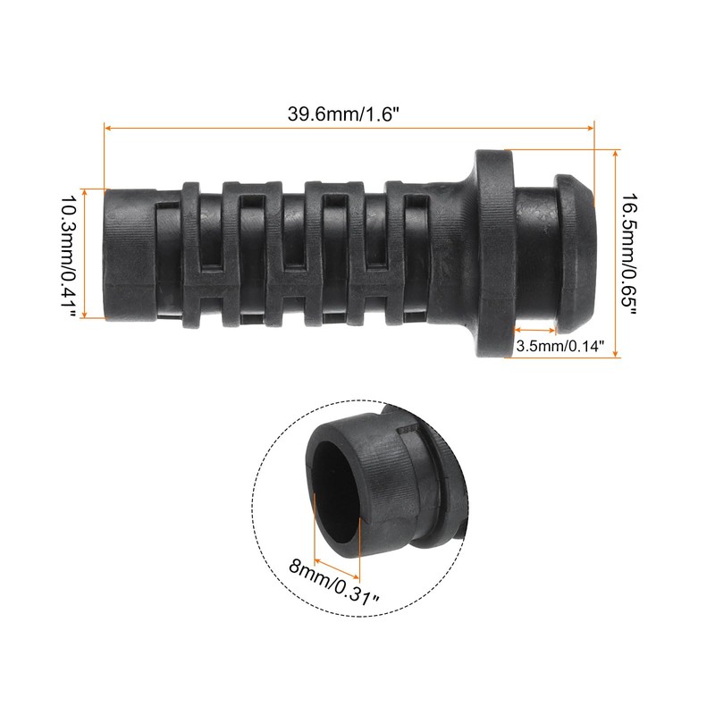sourcing map 30pcs 8mm Strain Relief Cord Connector Cable Bushing