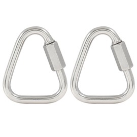 Cionyce M6 Delta Quick Links Triangle 1/4 Inch, 2 Pcs 316 Stainless Steel Triangle Locking Quick Connector, Quick Link Chain Heavy Duty Chain Connector - 992lbs Capacity
