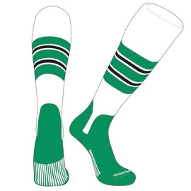 PEAR SOX OTC Baseball Softball Stirrup Socks (E, 5in) White, Kelly Green, Black, Kelly Green (S)