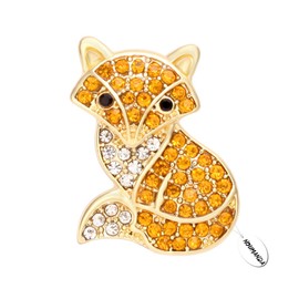 NOUMANDA Crystal Rhinestone Gold-Plated Brooch Fashion Fox Women Christmas Gift Jewelry (gold)