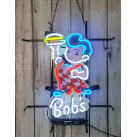 Neon Signs for Wall Decor Bob's Big Boy Burger Sign Light Lamp With Hd Vivid Printing Tech Artwork Absbvvvd Neon Glass Tubing