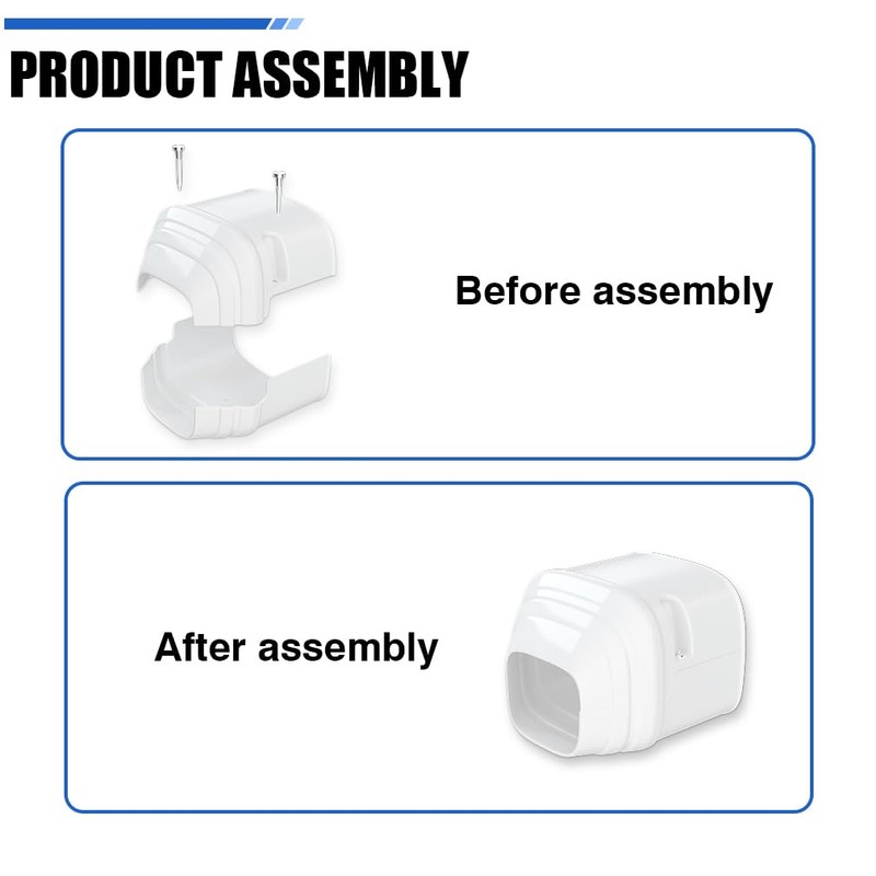 Cestluck Mini-Split Line Set Cover Parts: Duct End 3" Line