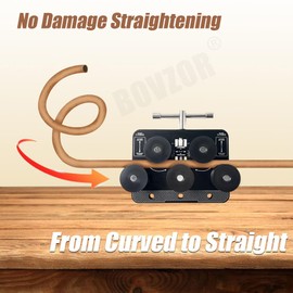 BOVZOR Tubing Straightener Tool for 3/16" to 1.0" Diameter Brake Lines, Fuel Lines, Copper and Aluminum Pipes - Professional Tube Restoration Kit with Quick-Release Jaws