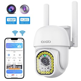 HALIMOMO Qigo security camera intelligent 360 ° wireless outdoor monitoring, rotatable and automatically tracks homes and offices