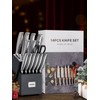 Knife Block Set, FOHERE Knife Set with Advanced Self Sharpening