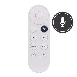 Voice Remote Replacement Control for Google Chromecast 4K Streaming Media Player, White
