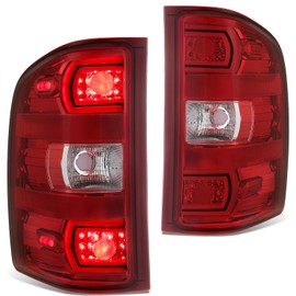 DNA MOTORING Pair of LED Brake/Tail Lamps Compatible with Chevy Silverado 1500/3500HD 07-13,2500HD 07-14,Compatible with GMC Sierra 1500 12-13/2500HD 12-14/3500HD 07-14,TL-ZTL-005LED-RD