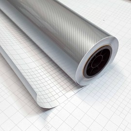 DIYAH 6D High Gloss Silver Carbon Fiber Vinyl Bubble Free Air Release Car Wrap Film Automotive DIY Decals with Hand Tools (84" X 60" / 7FT X 5FT)